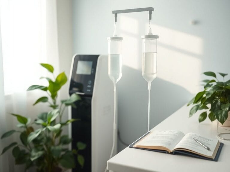 Flick International Modern plasma exchange treatment room with soothing decor and advanced medical equipment