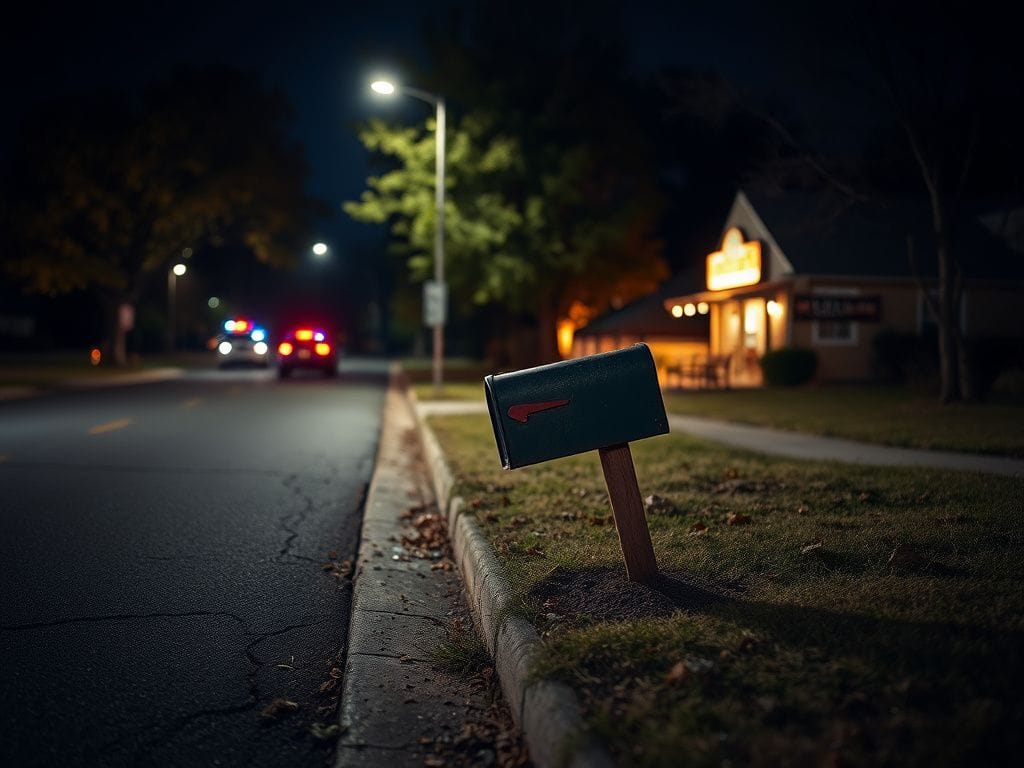 Flick International A damaged mailbox beside a cracked road in a suburban Dothan neighborhood after a car crash