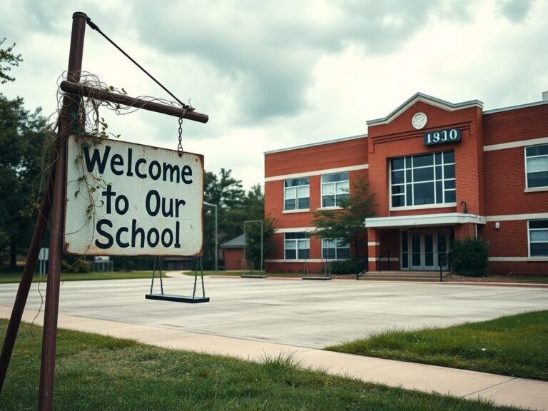 Flick International Large, empty playground with swings swaying gently, symbolizing student loss in education