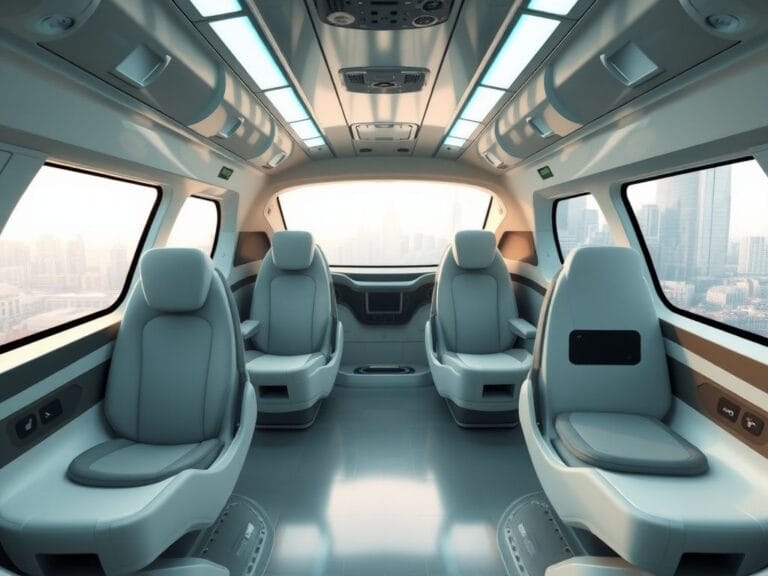 Flick International Futuristic interior of an autonomous vehicle showcasing private pods
