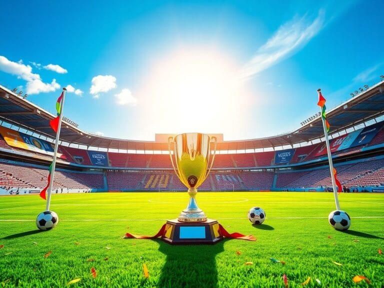 Flick International Vibrant soccer field with Washington Spirit logo and trophy symbolizing women's soccer achievement