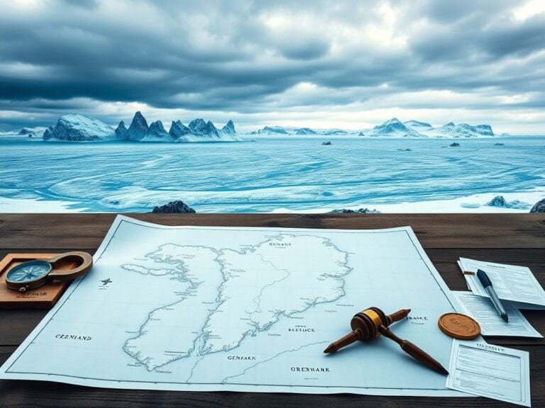 Flick International Dramatic landscape of Greenland's icebergs and tundra under a moody sky