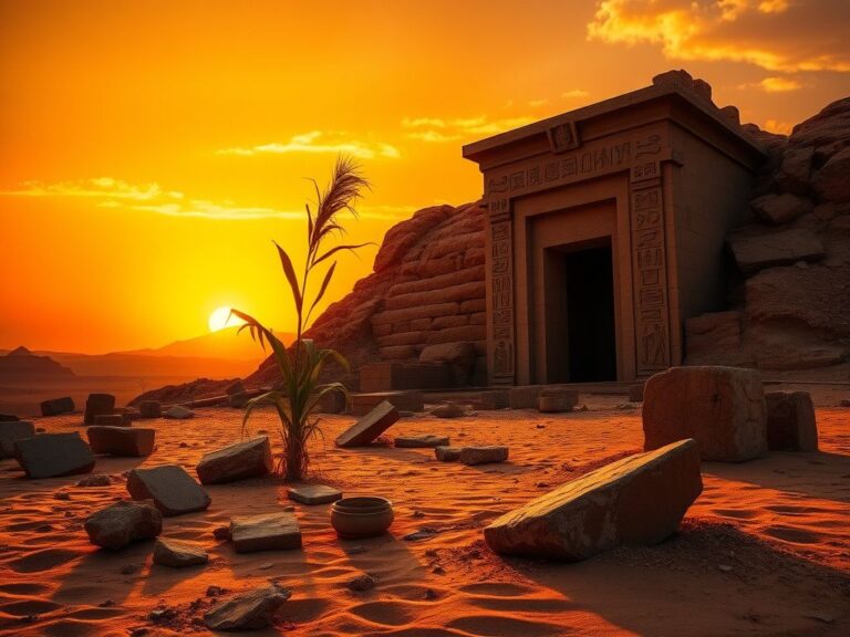 Flick International Ancient Egyptian landscape in the Valley of the Kings at sunset