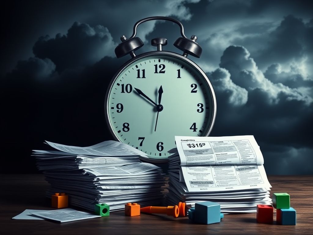 Flick International Abstract representation of a clock indicating urgency in childcare fraud scandal