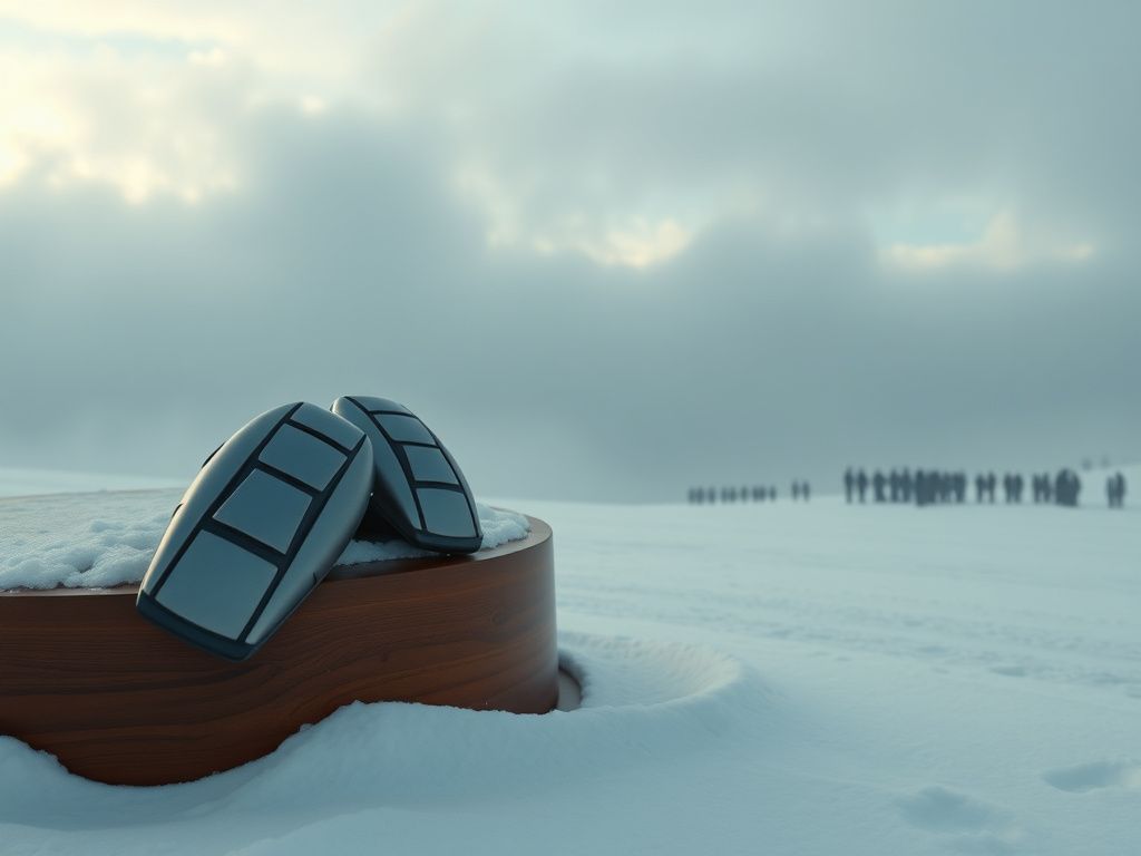 Flick International A dramatic winter landscape of the Swiss Alps with the Davos summit venue shrouded in fog