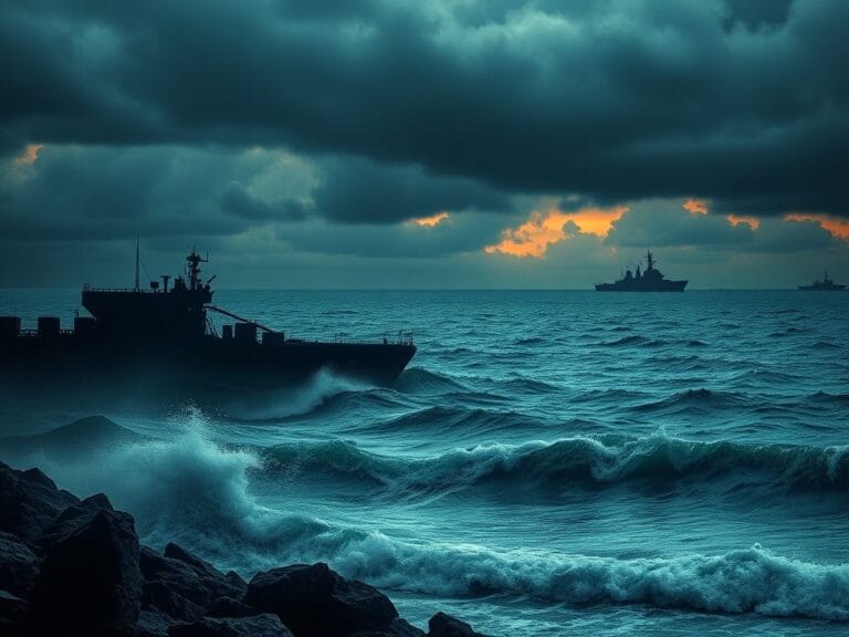 Flick International Dramatic landscape of the Persian Gulf symbolizing geopolitical tensions