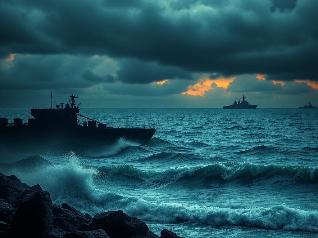 Flick International Dramatic landscape of the Persian Gulf symbolizing geopolitical tensions