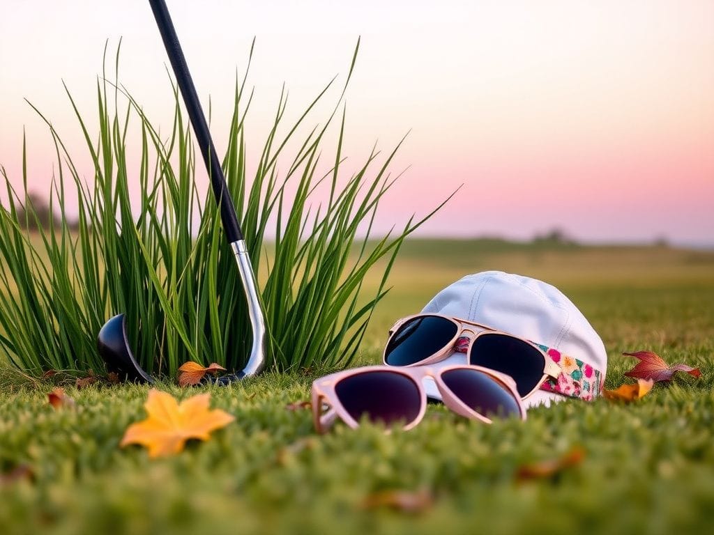 Flick International A stylish golf hat and accessories on a vibrant golf course