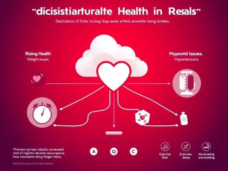Flick International Visualization of cardiovascular health risks in America with a heart icon and health indicators.