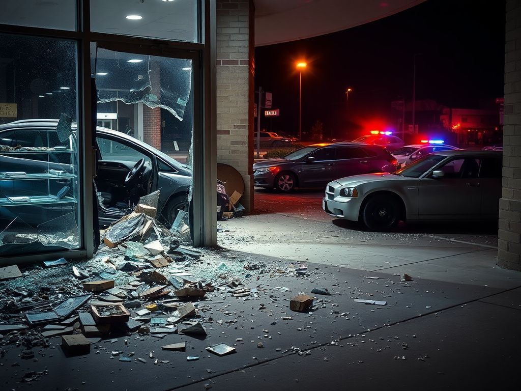 Flick International Car smashed through jewelry store entrance during brazen robbery