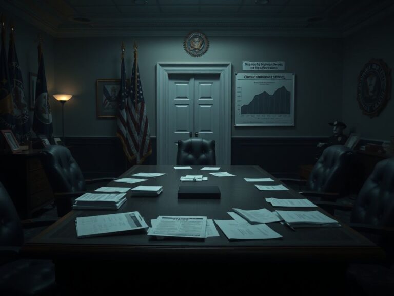 Flick International Dimly lit government office reflecting internal tension among federal immigration officials