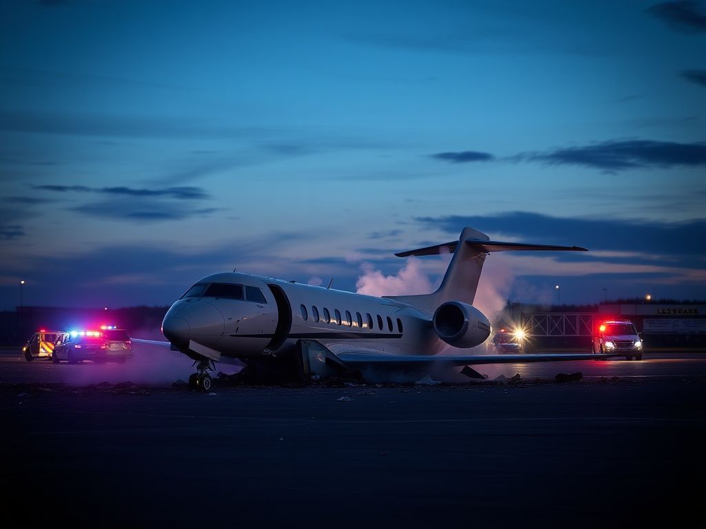Flick International Wreckage of a Bombardier Challenger 600 airplane at Bangor International Airport