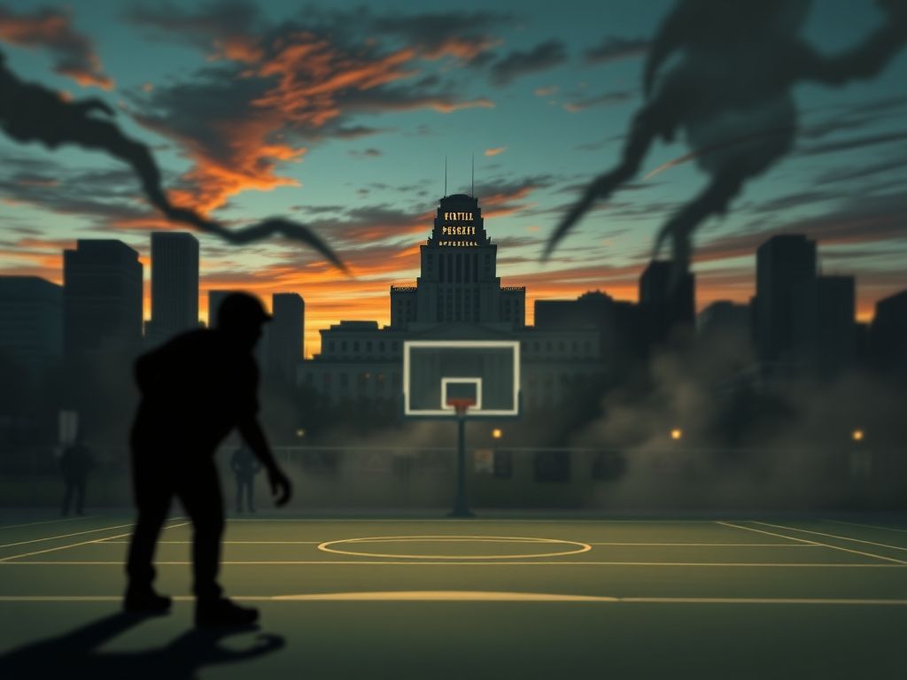 Flick International Stylized cityscape of Minnesota highlighting tension and conflict