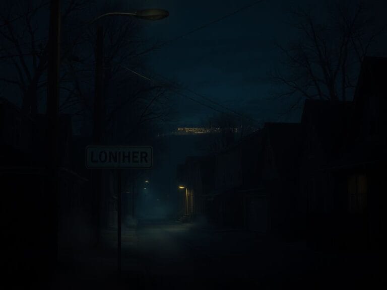 Flick International Mysterious nighttime scene in a quiet Cincinnati neighborhood