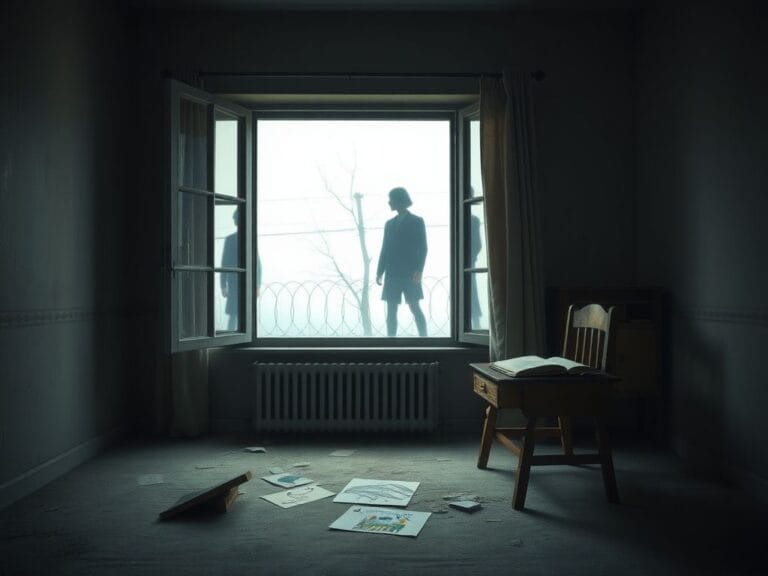 Flick International Somber scene of an empty children's bedroom evoking the memory of Anne Frank