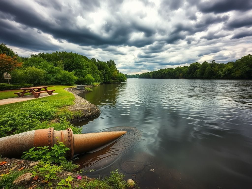 Flick International Broken sewer pipe spilling contamination into the Potomac River near DC