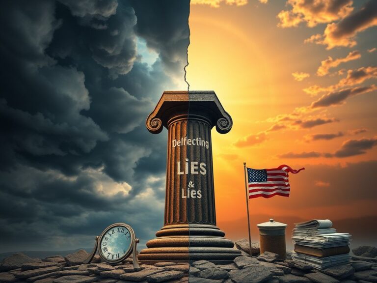 Flick International A dramatic split scene illustrating tension and hope in political discourse