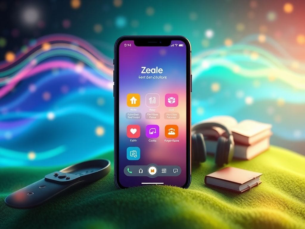 Flick International Smartphone displaying the Zeale app interface for Gen Z Americans