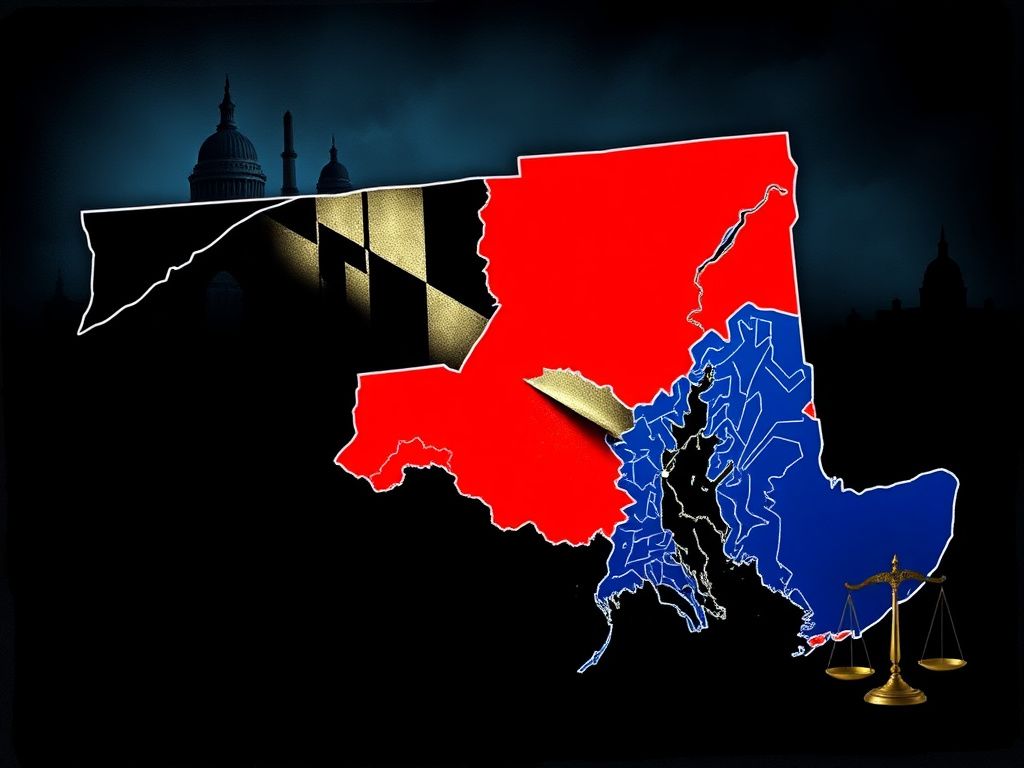 Flick International Stylized map of Maryland showing proposed redistricting changes