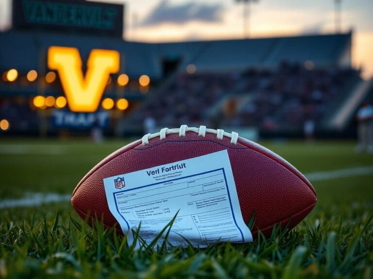 Flick International Close-up of a football with Vanderbilt Commodores logo in the background