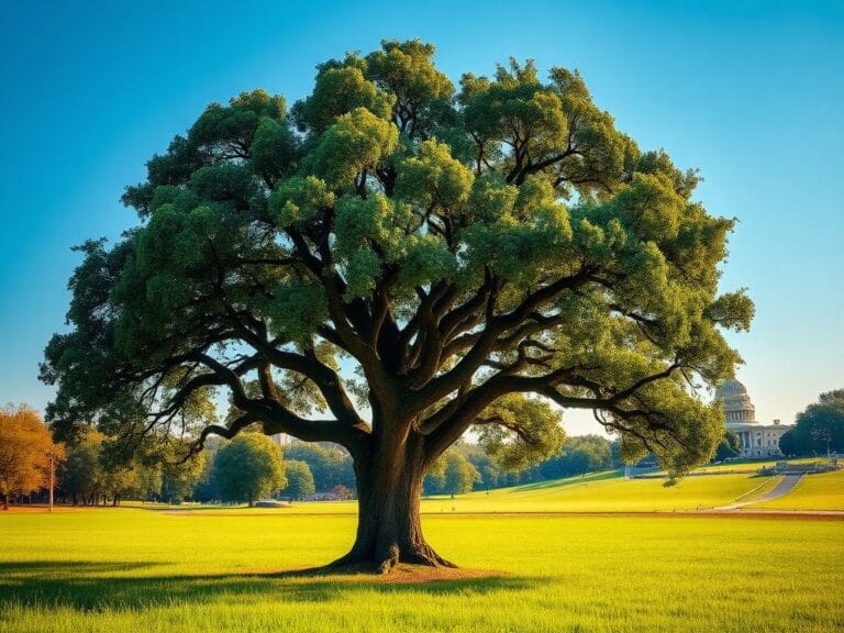 Flick International A stately oak tree in a green field symbolizing the end of an era.