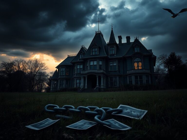 Flick International Silhouette of a neglected family mansion representing the Beckham family's struggles