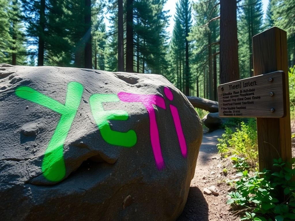 Flick International Close-up view of graffiti on a boulder at Yosemite National Park