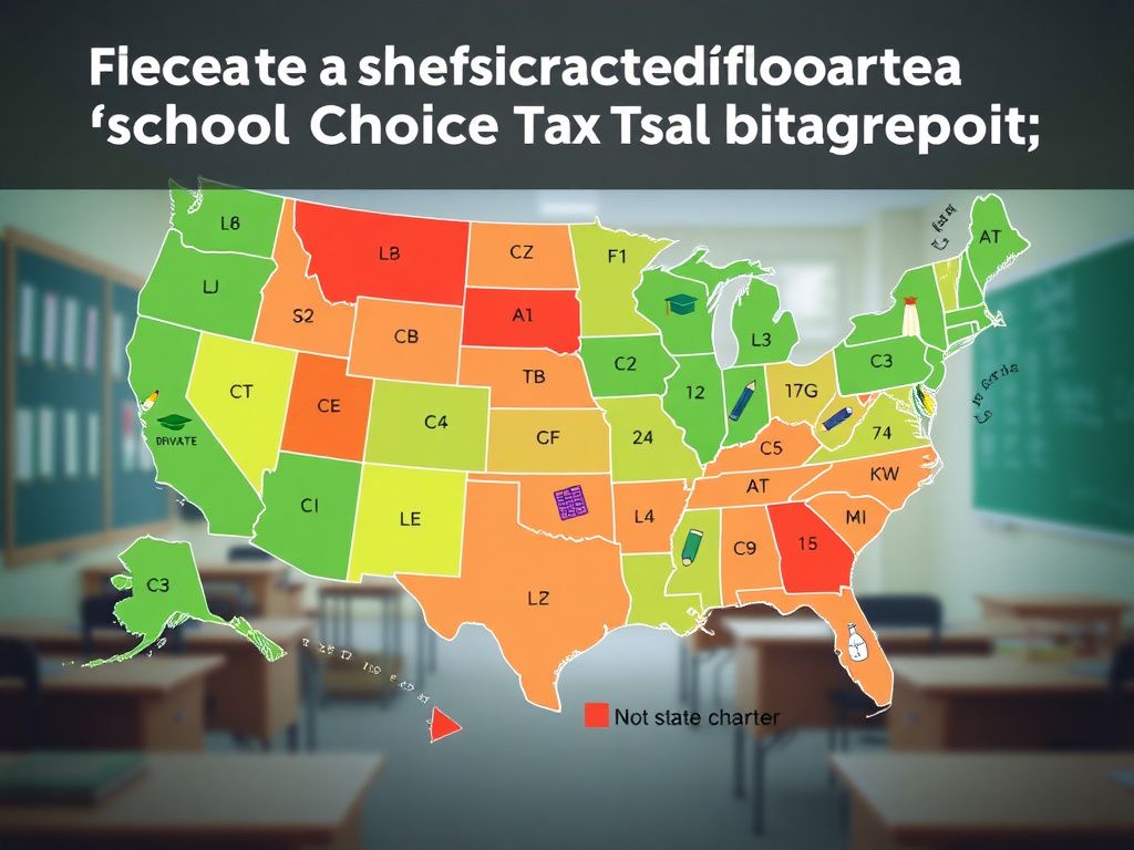 Flick International Colorful map of the United States showing states participating in the federal school choice tax credit program