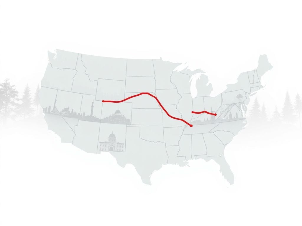 Flick International U.S. map illustrating trends in population growth decline with arrows representing decreasing net international migration