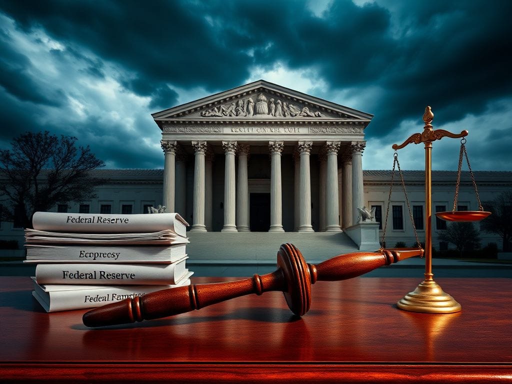 Flick International Dramatic Supreme Court setting with an ornate gavel and legal documents