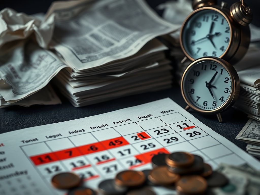 Flick International Close-up of a calendar page marked with federal pay dates in bold red.