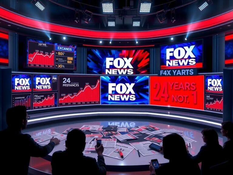 Flick International A dynamic television studio showcasing Fox News Channel's cable news dominance.