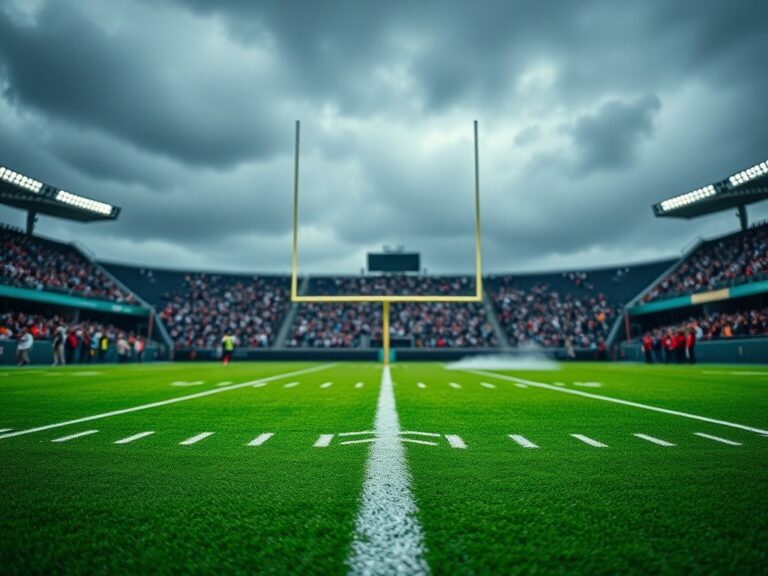 Flick International Rain-soaked football stadium during a critical game