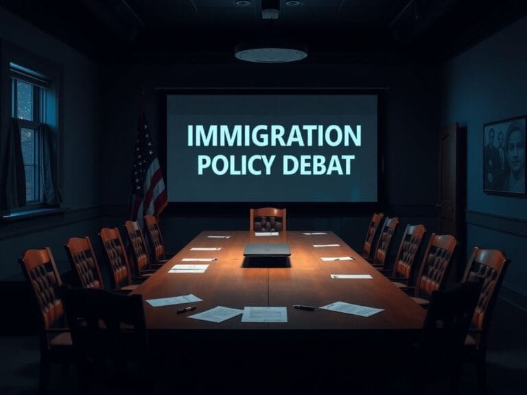 Flick International Dimly-lit township council meeting room with empty chairs and a projection screen