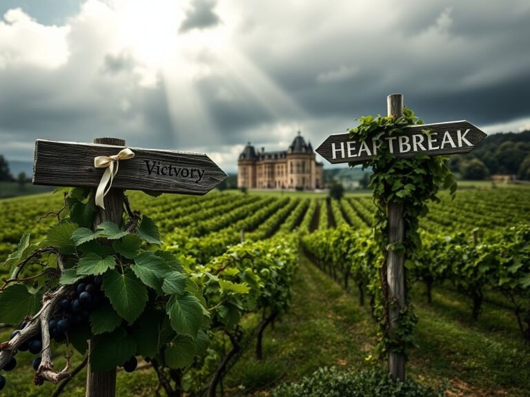 Flick International Dramatic landscape of Château Miraval with lush vineyards and stormy sky