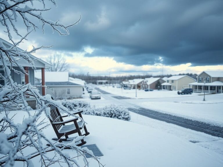 Flick International Winter landscape in a South Carolina neighborhood under snow