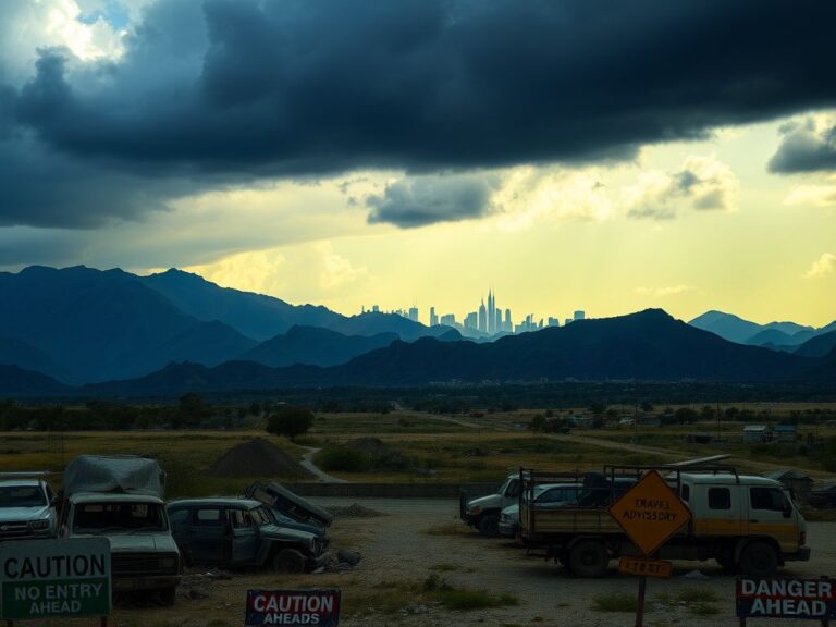 Flick International A dramatic landscape in Khyber Pakhtunkhwa Pakistan showcasing crumbling infrastructure and stormy skies