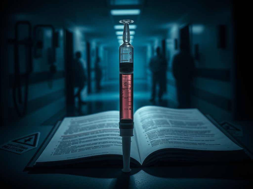 Flick International A syringe filled with a mysterious liquid in a dark medical setting