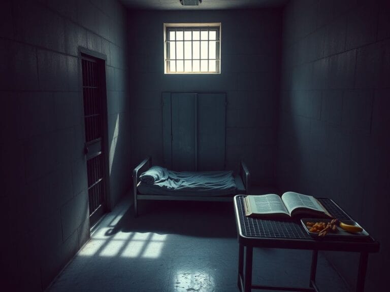Flick International Dimly lit prison cell showing confinement and despair