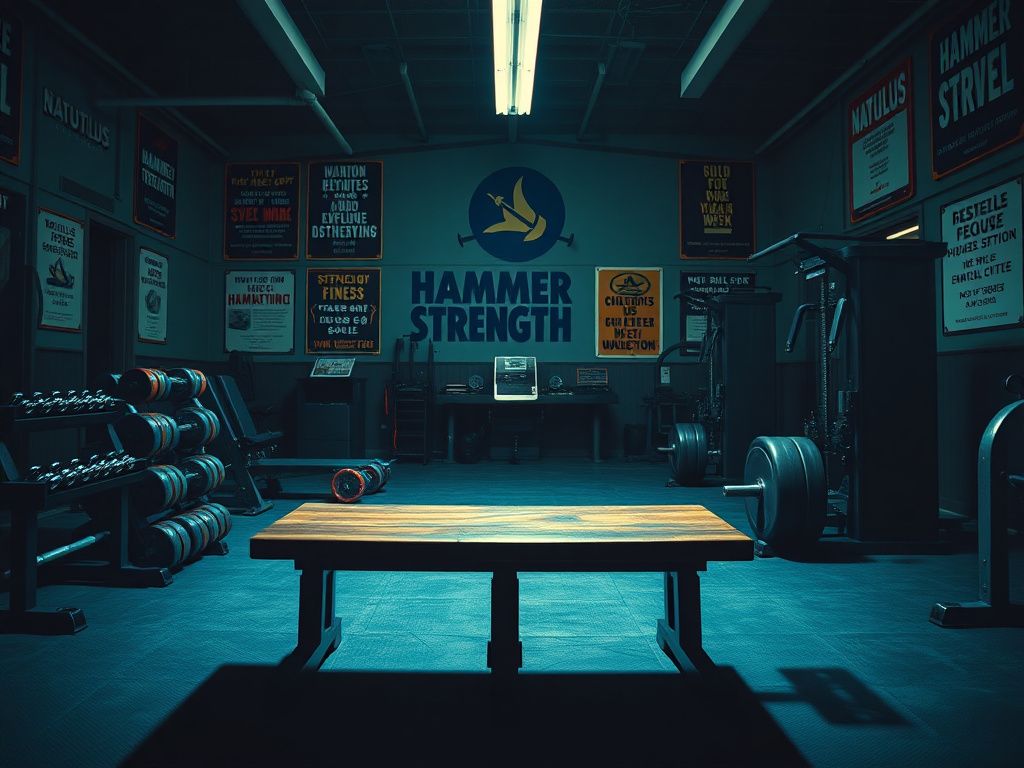 Flick International A vintage weight training gym filled with rustic equipment reflecting the history of strength training.