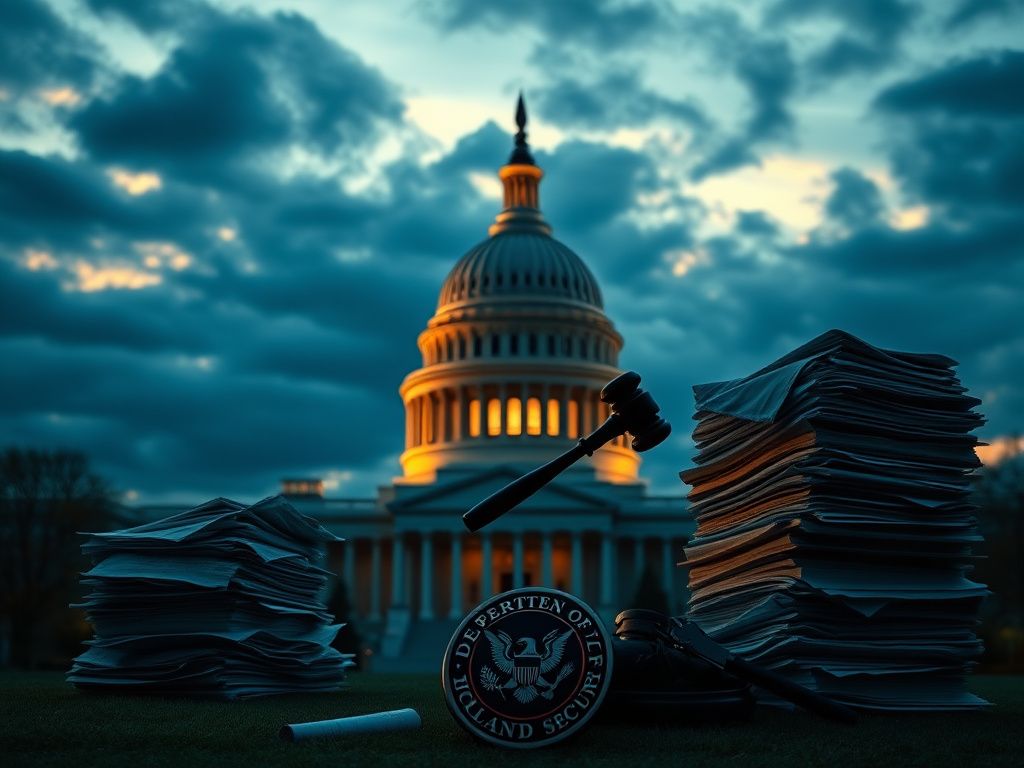 Flick International Grand Capitol building in Washington D.C. at sunset with legislative documents