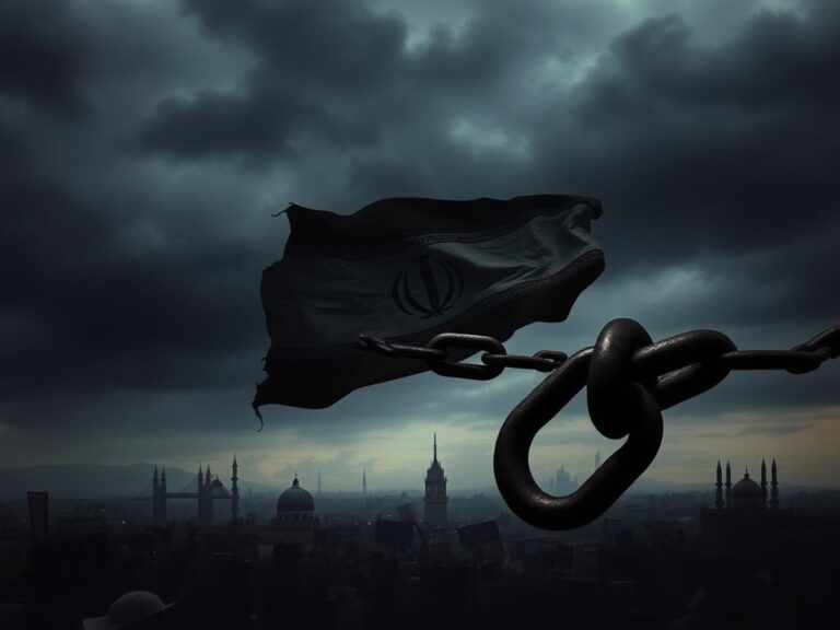 Flick International Torn Iranian flag symbolizing unrest and oppression