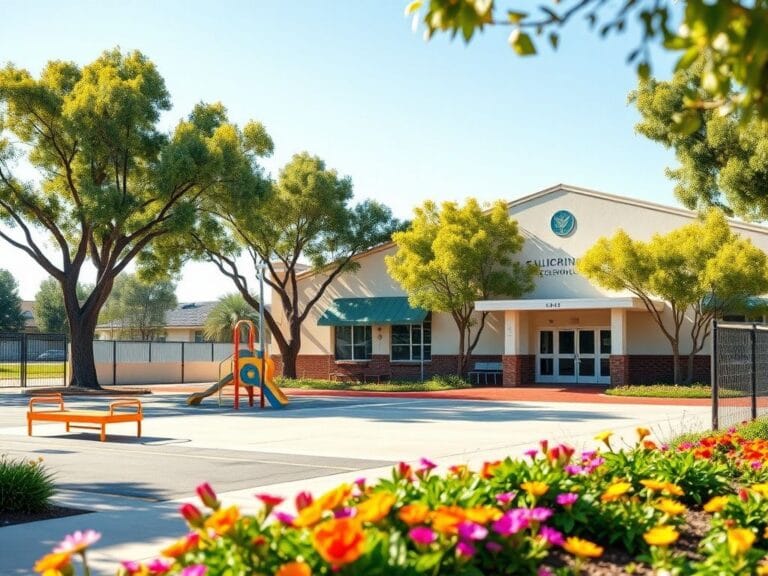Flick International Empty California school playground with colorful equipment and inviting surroundings