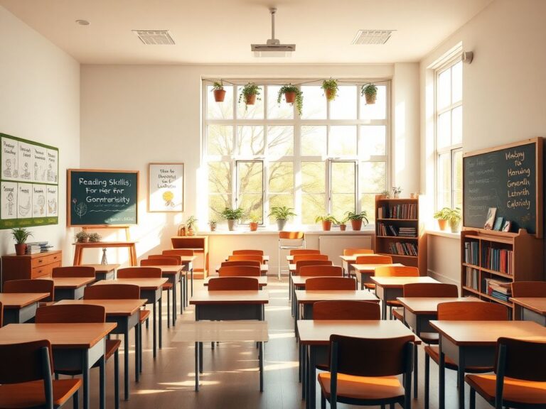 Flick International Serene and colorful classroom setting in a private school, designed for a positive learning experience.