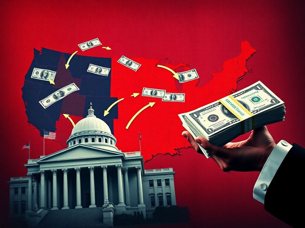Flick International Conceptual representation of a U.S. map with financial transaction graphics symbolizing remittance flows