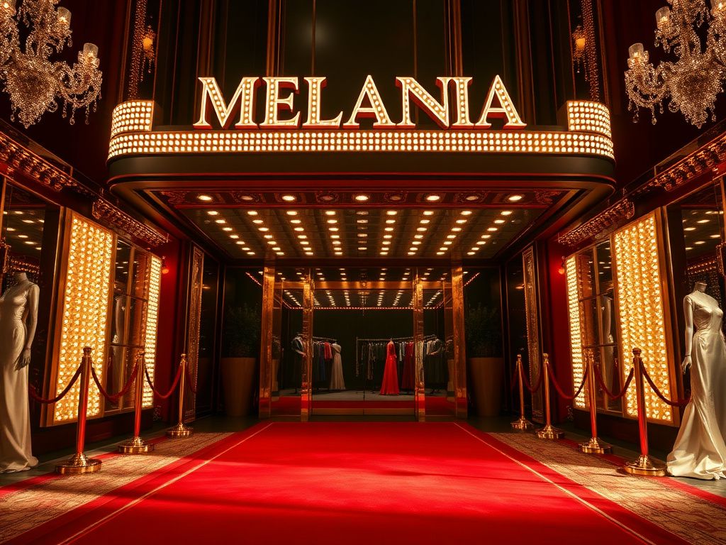 Flick International Opulent red carpet leading to the marquee of the 'Melania' documentary premiere