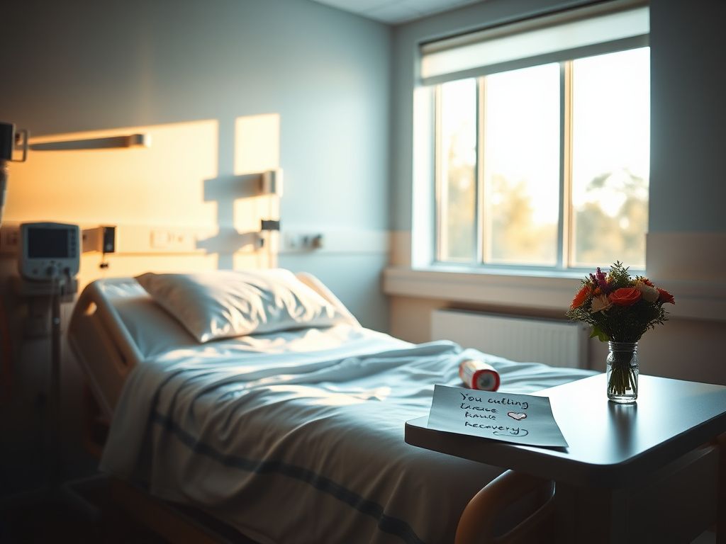 Flick International Hospital room with medical devices and flowers symbolizing recovery