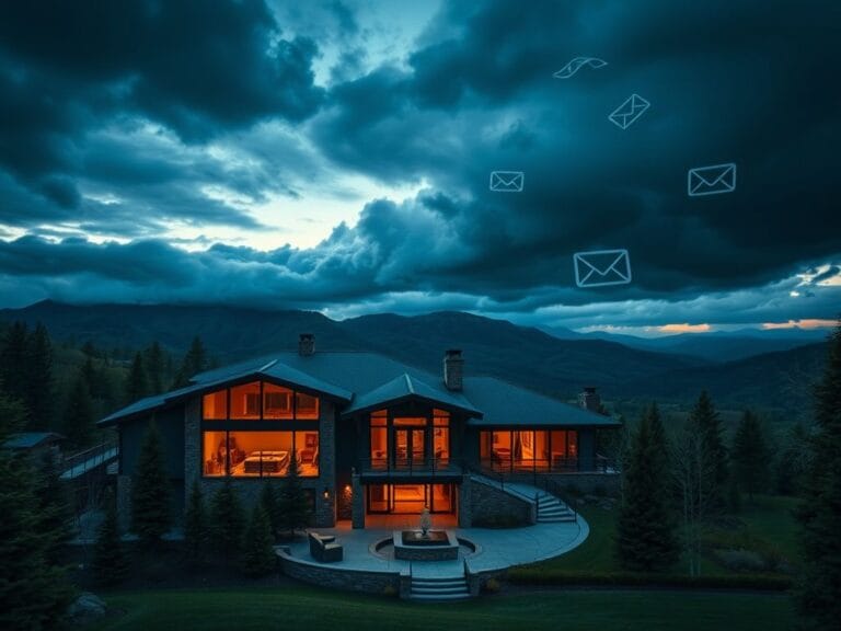 Flick International Luxurious Park City home surrounded by dark clouds symbolizing betrayal and financial manipulation