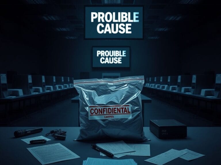 Flick International Imaging the empty election hub in Fulton County, Georgia, showcasing voting machines and a sealed evidence bag.