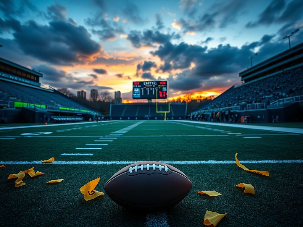 Flick International A dramatic scene of a Seahawks game featuring Tariq Woolen on the field with penalty flags